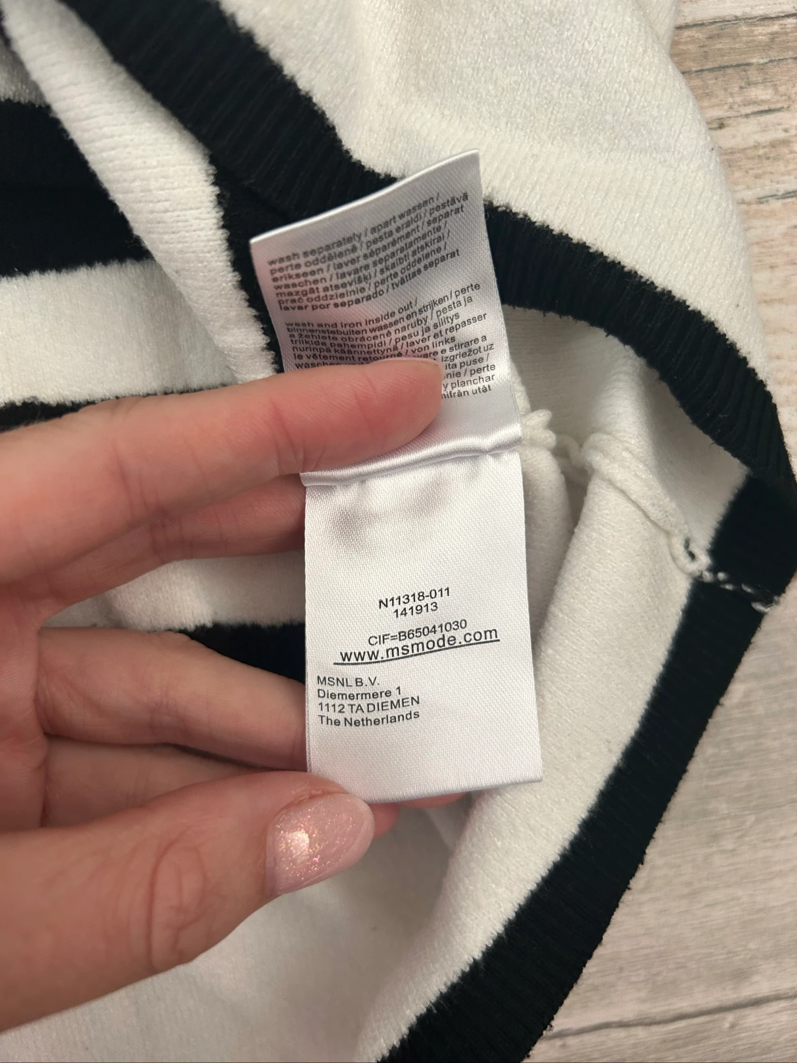 MS Mode Striped Sweater Black White Breton Stripe – Size M – photo 6